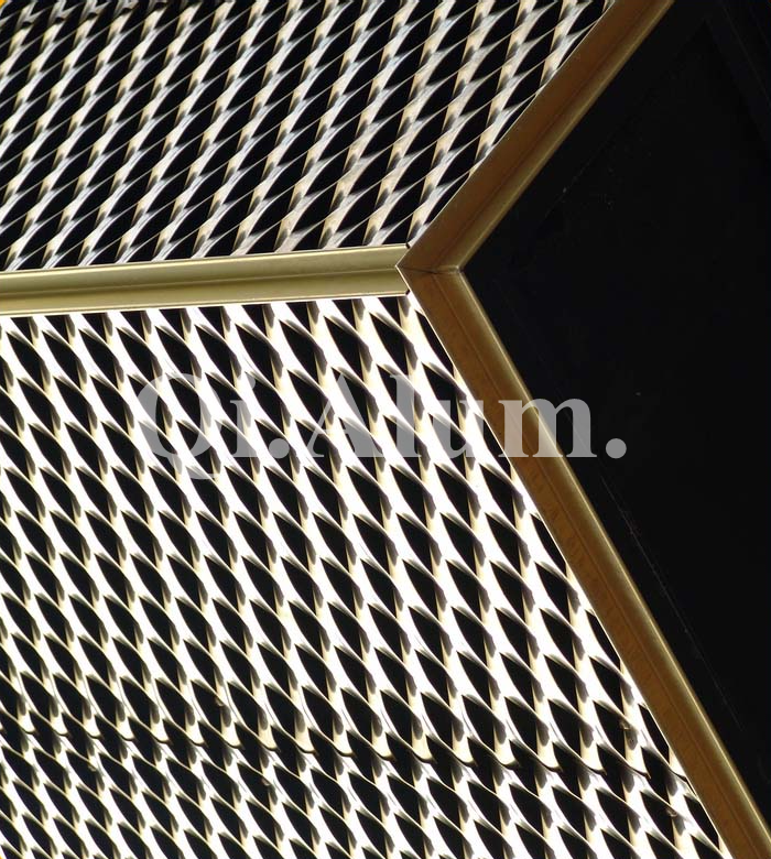 Metal Cladding Hexagonal Aluminum Expanded Hexagon Hole Mesh Expanded Aluminum Metal Mesh Facade ...